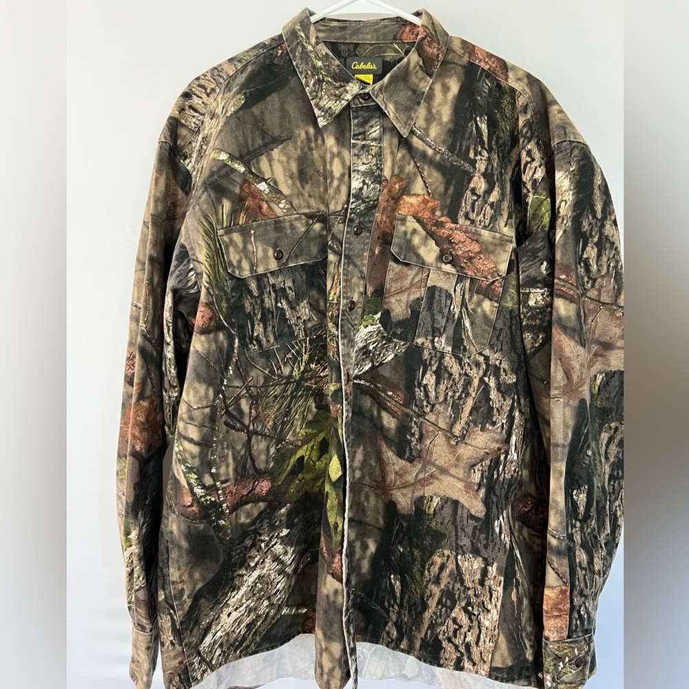 Gently used Cabelas Mossy Oak camp long sleeve button up